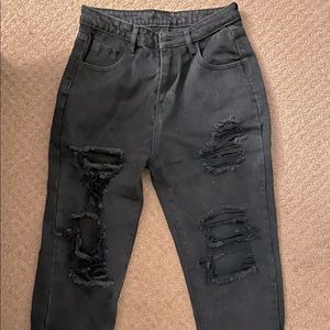 Black Ripped Jeans (Size Medium)